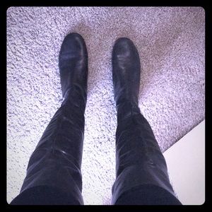 Vera Wang over the knee leather boots